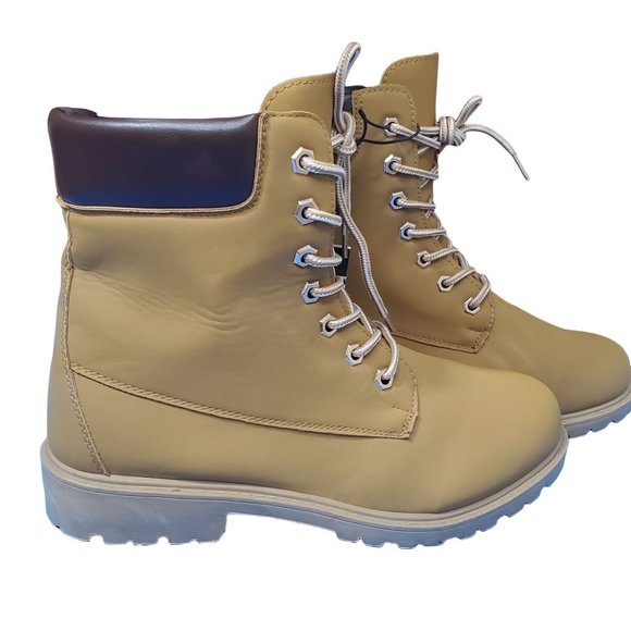 rue21 Camel Combats Lace boots Sz 9 New - Picture 5 of 15